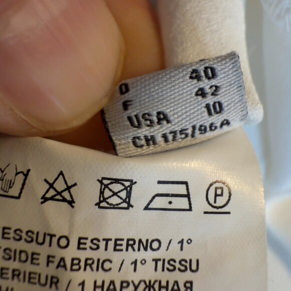 PINKO “Cacciare” Ruffle Side Sleeveless Crepe White Women’s Top Size L US 10 - Picture 6 of 9